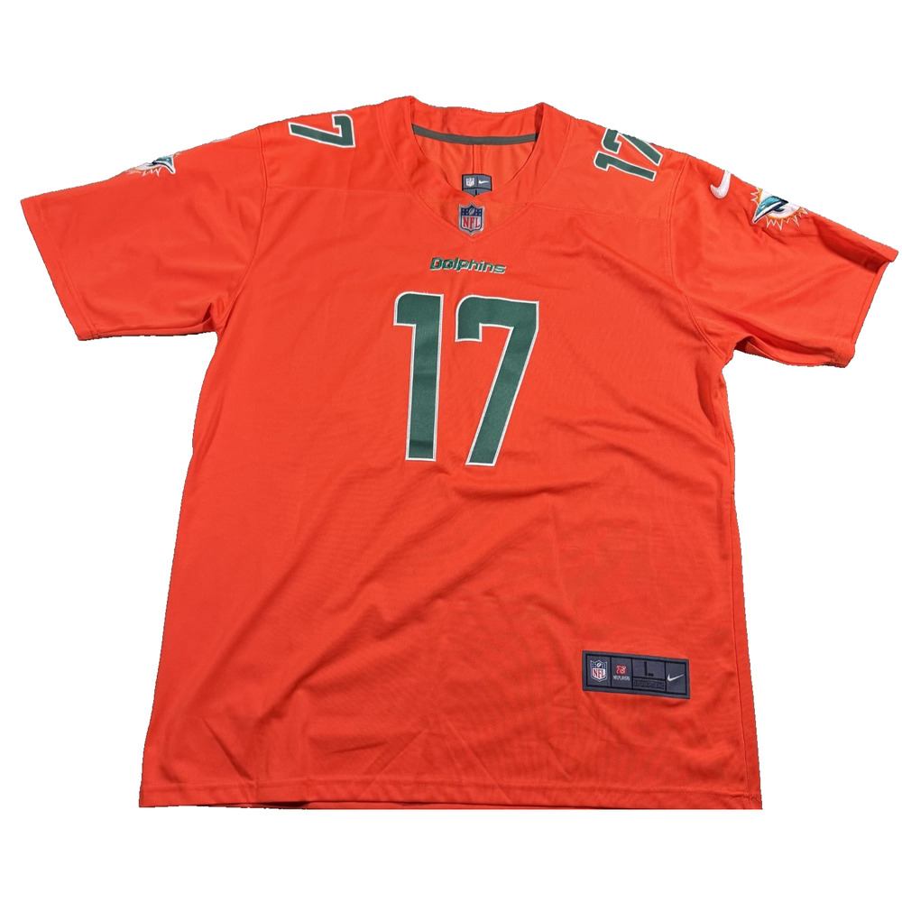 Nike NFL Jaylen Waddle Jersey Men's Large Orange #17 Authentic Excellent Used